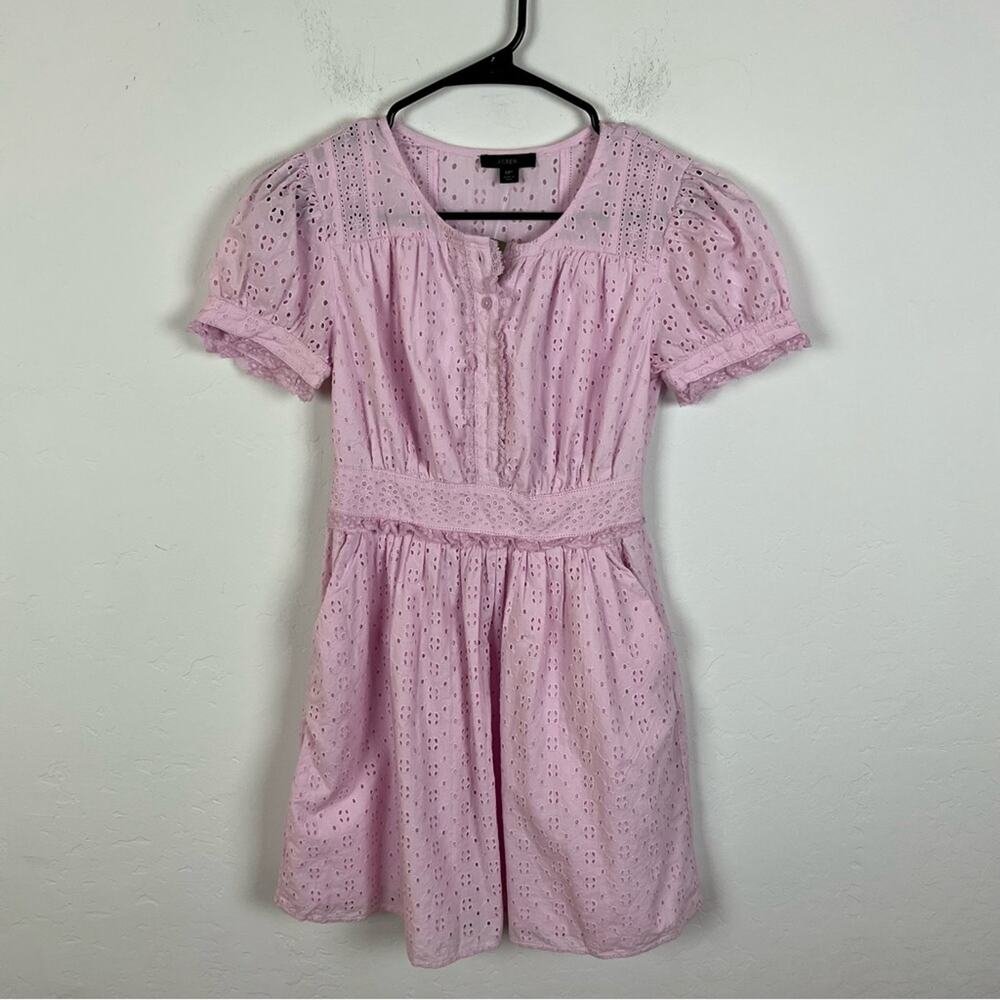 J. Crew Pink Eyelet Mini Dress